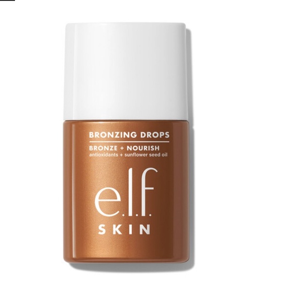 Elf Skin Bronzing Drops in 2 Pure Gold w/yellow gold shimmer light-tan skin tone - Picture 1 of 8